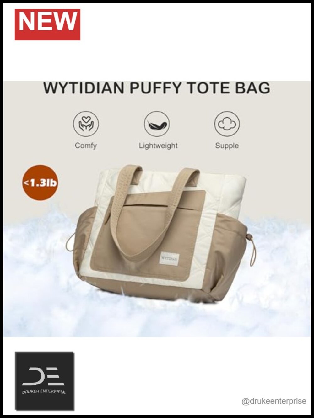 Womens Puffer Tote Bag with Laptop Sleeve, Quilted Nurse Work Bag